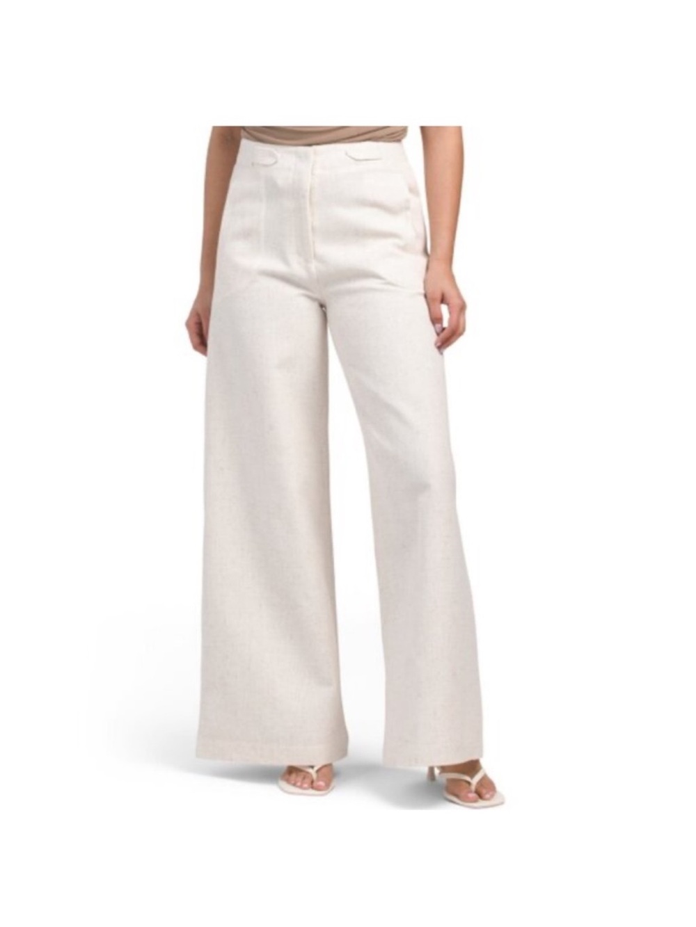 Torn by Ronny Kobo Off-White Wide-Leg Trousers